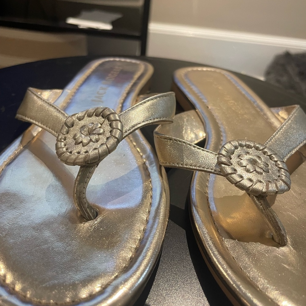 Jack Rogers Gold Flip Flops